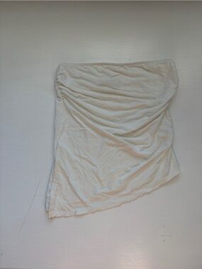 Asymmetrical Cream Strapless asymmetrical top